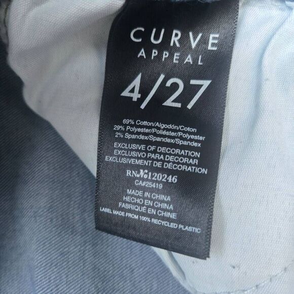 Curve Appeal high rise kick flare ankle blue stretch jeans size 4/27 - Picture 4 of 9